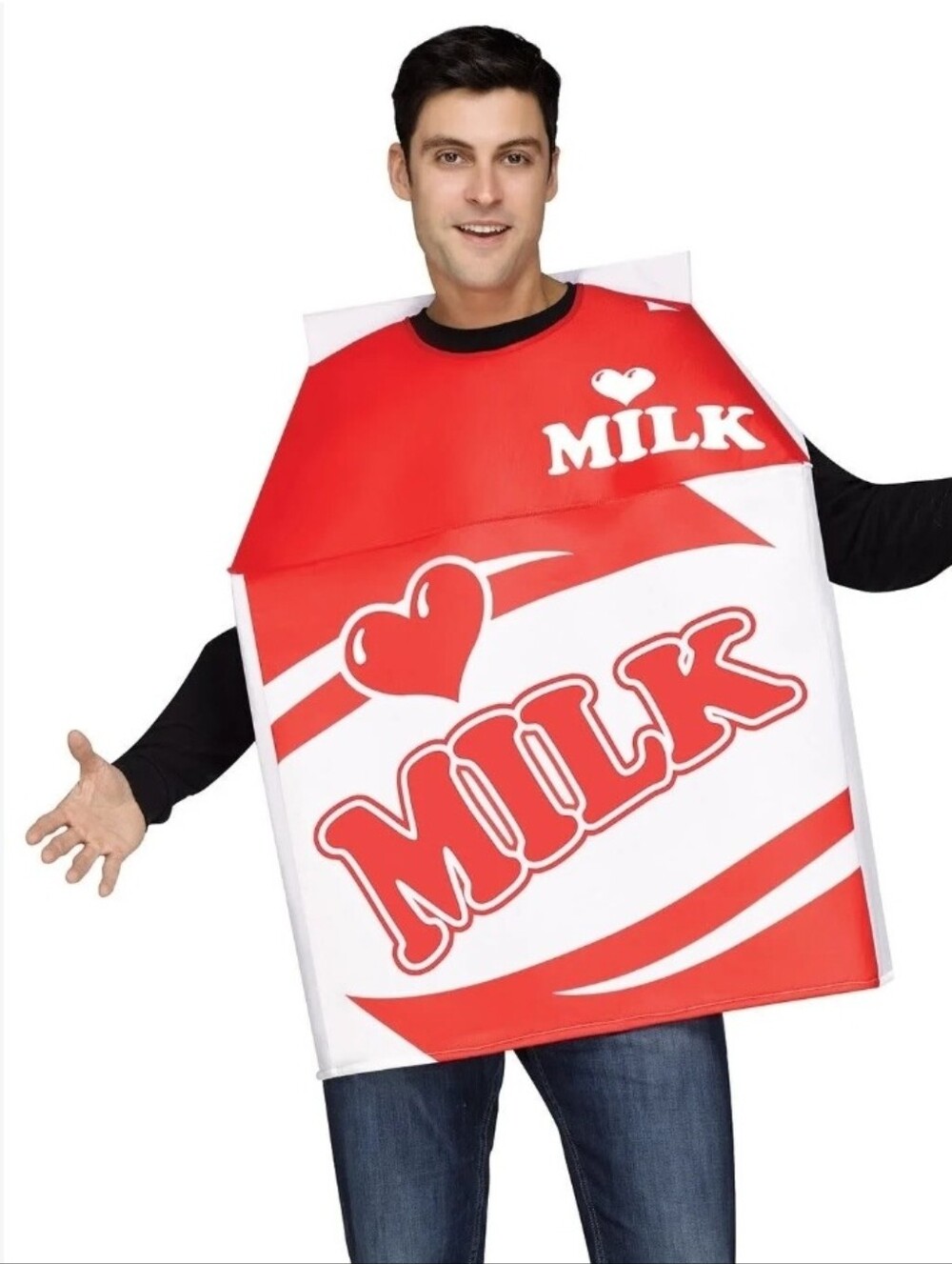Red & White Milk Carton Adult Costume - Fun Party Outfit
